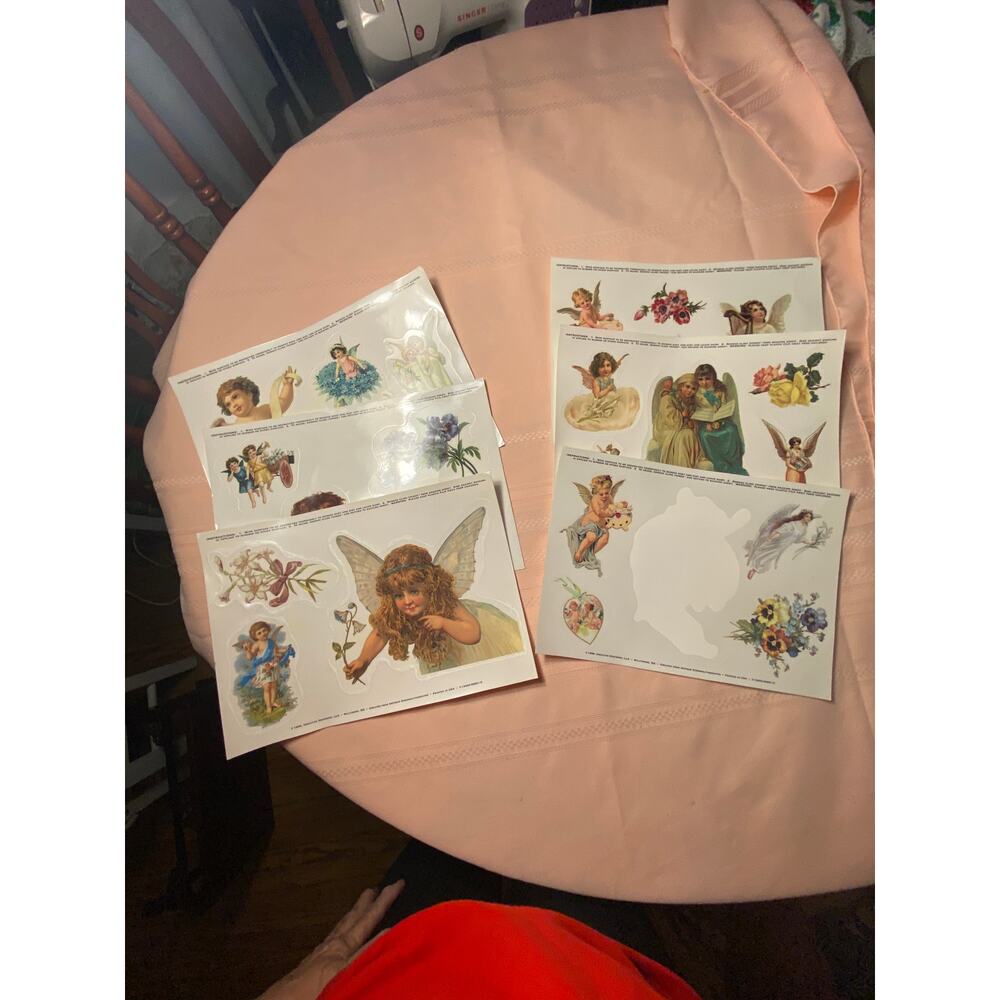 1996 Angel / Floral Window Cling Things by Creative Horizons 6 pgs 24 individual